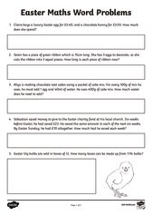 thumbnail of Easter Themed Maths Word Problems Activity Sheets
