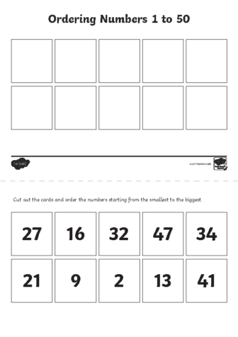 Ordering numbers 1 to 50
