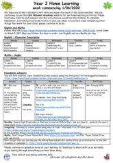 thumbnail of Year 3 Home Learning Activities wc 1st June 2020