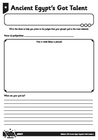 Activity Sheet Ancient Egypt’s Got Talent