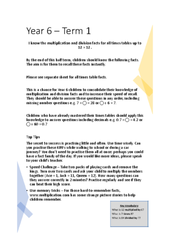 Year 6 T1 KIRF