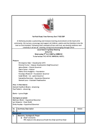 Governance Minutes July 2025