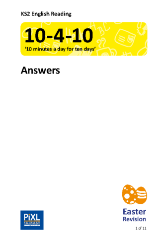 reading paper answers