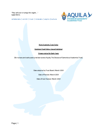 Aquila Privacy Notice for Early Years
