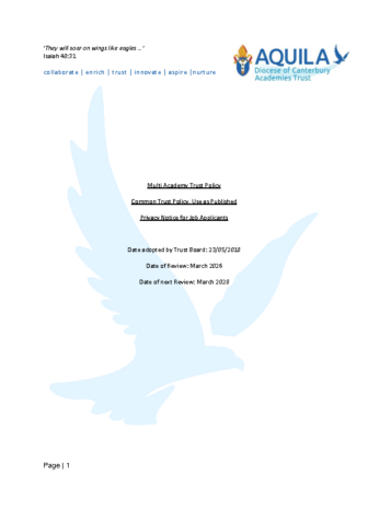 Aquila Privacy Notice for Job Applicants