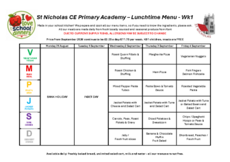 Lunchtime Menu – Autumn 2026