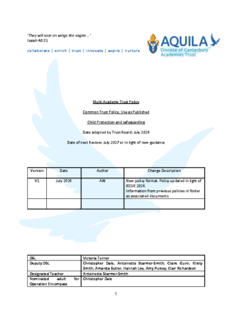 Child Protection & Safeguarding Policy