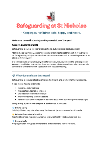 Safeguarding Newsletter 07/09/2026