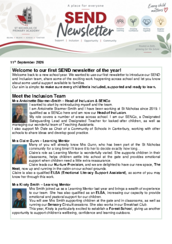 SEND Newsletter 11/09/2026